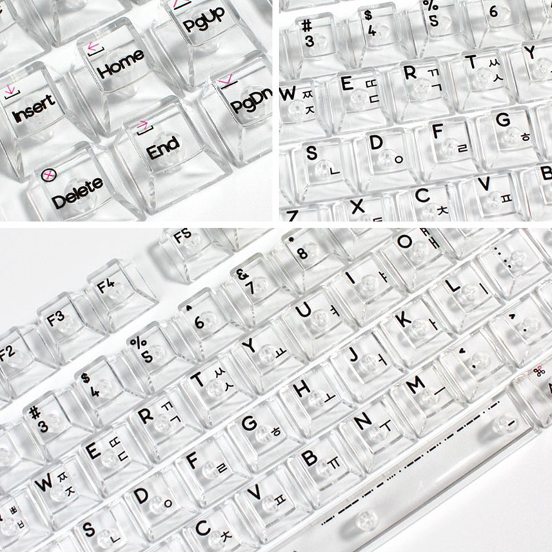 Keyboard Gaming Transparent - Корейская раскладка, 132 клавиши, колпачки для
