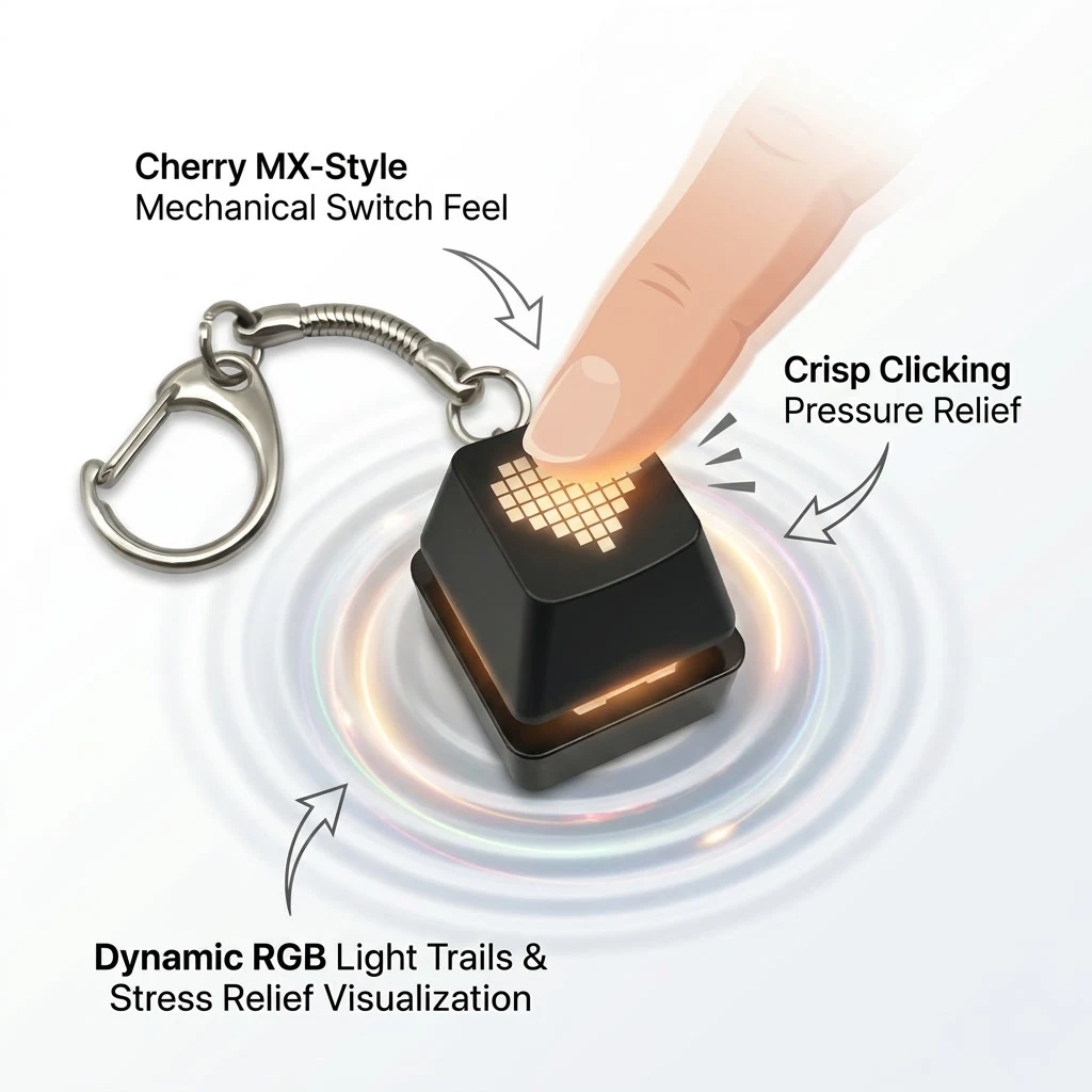 Mechanical Switch Tester - Миниатюрная RGB-клавиатура-брелок, антистресс-игрушка, механический тестер, разноцветные