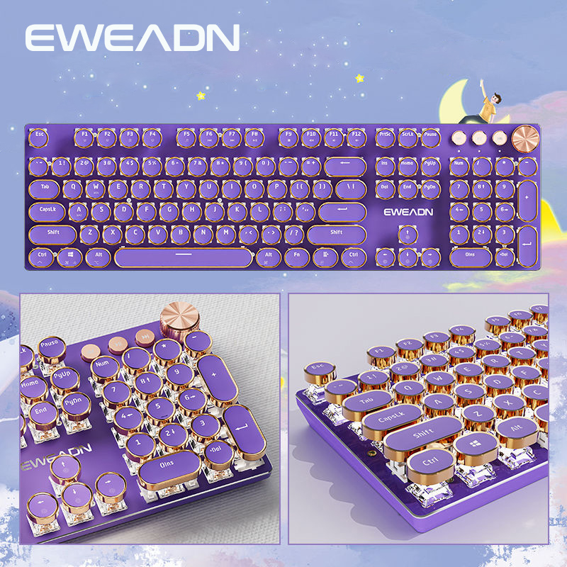 Gaming Keyboard Typewriter - Механическая игровая клавиатура V20 Punk Typewriter,